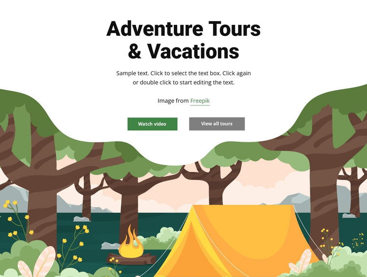 Travel tours and vacations Joomla Page Builder