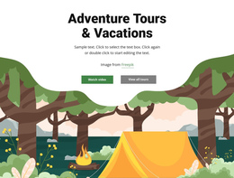 Travel Tours And Vacations - One Page Template