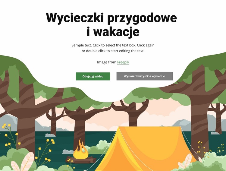 Wycieczki turystyczne i wakacje Kreator witryn internetowych HTML