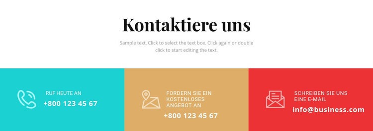 Kontaktieren Sie unser Geschäft HTML Website Builder