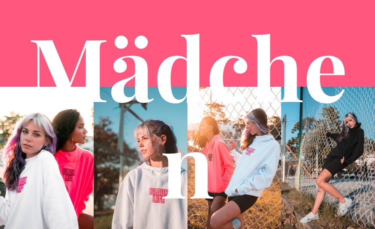 Mädchen Sport Kollektion Website-Vorlage