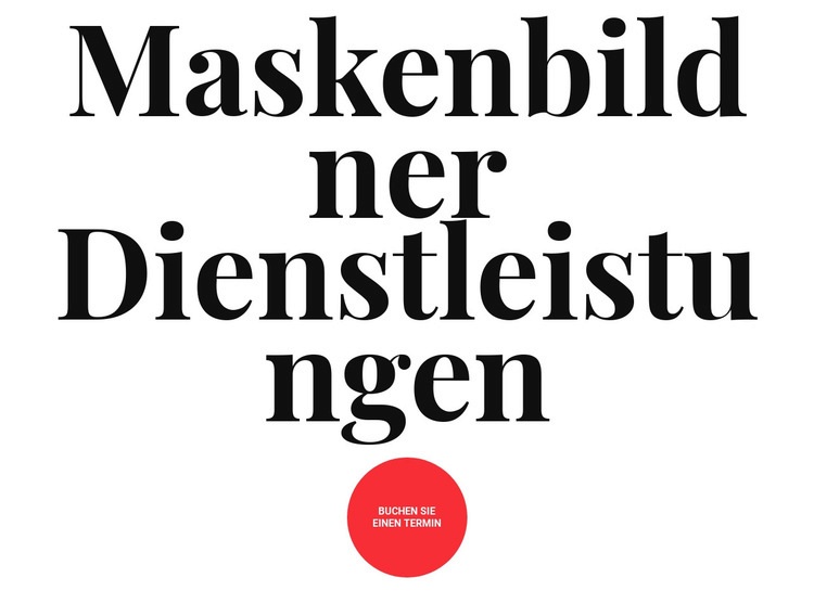 Maskenbildner Dienstleistungen Landing Page