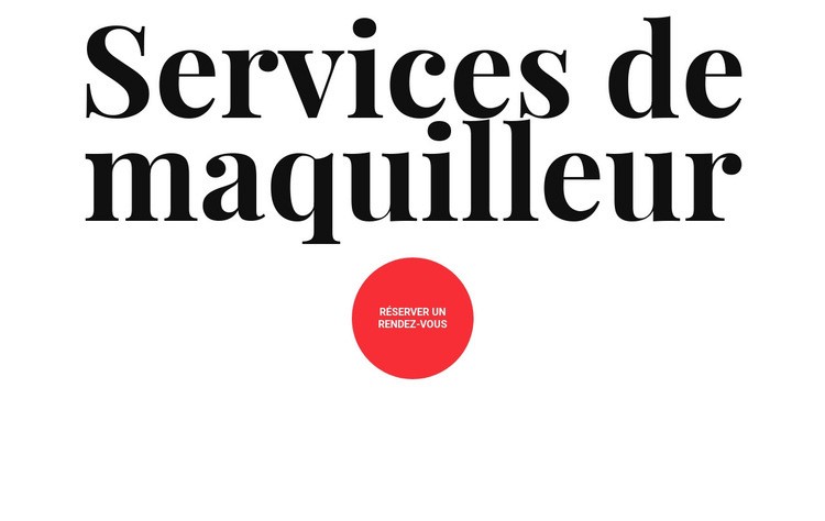 Services de maquilleur Maquette de site Web