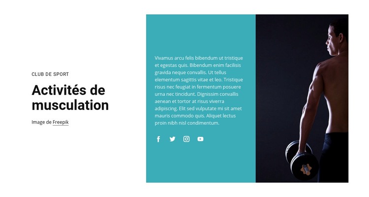 Fitness et sport Page de destination