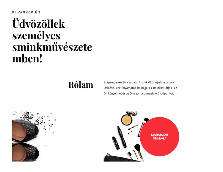 Személyes sminkművészet Weboldal sablon