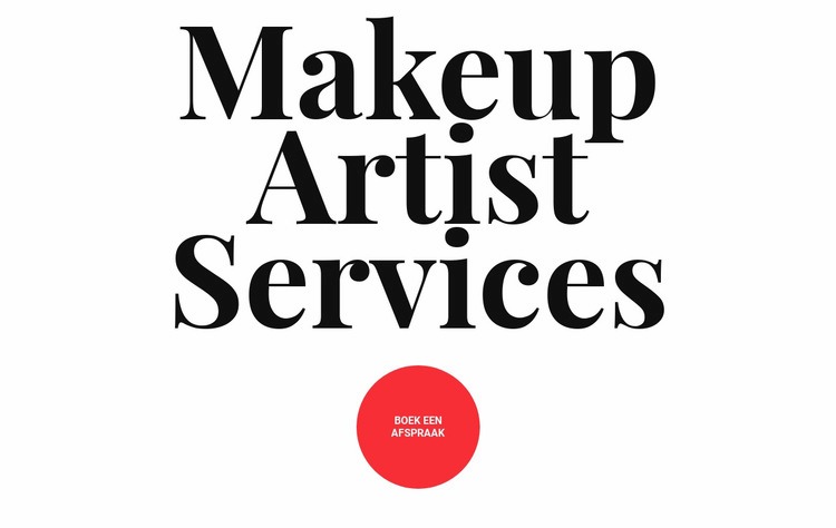 Diensten voor make-upartiesten Website ontwerp