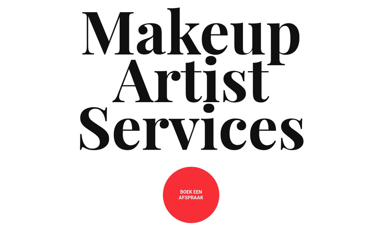 Diensten voor make-upartiesten Website sjabloon