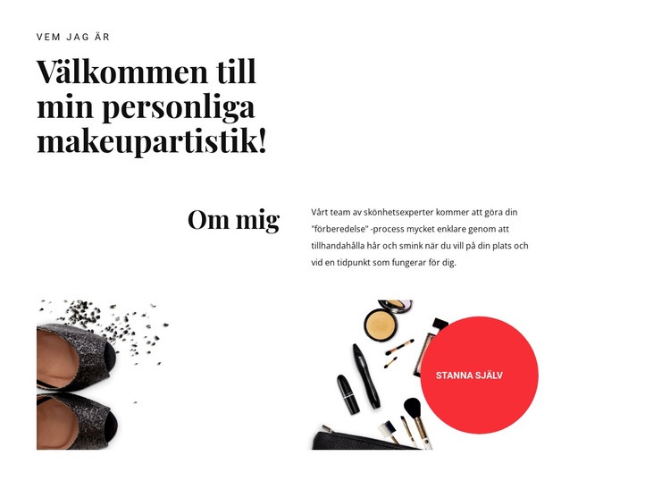 Personlig makeupartistik CSS -mall