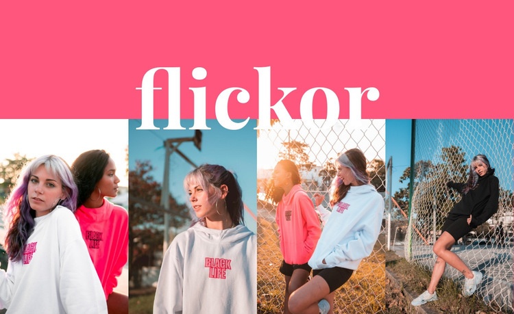 Flickors sportkollektion Hemsidedesign