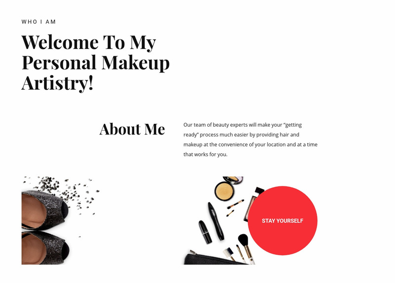 Personal makeup artistry Web Page Design