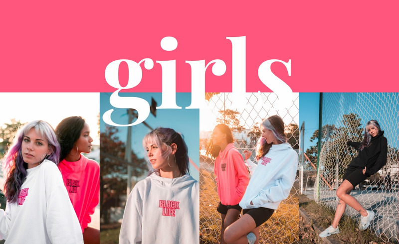 Girls sport collection Web Page Design