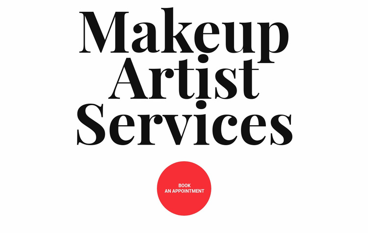 Makeup artist services Website Design