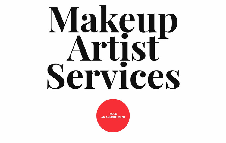 Makeup artist services Website Mockup