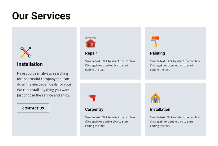 Quality repair services Homepage Design