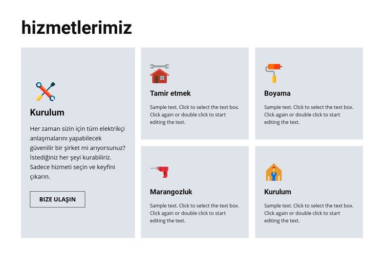 Kaliteli onarım hizmetleri Web Sitesi Mockup'ı