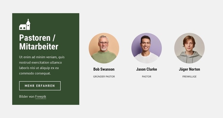Unsere Pastoren Website Builder-Vorlagen