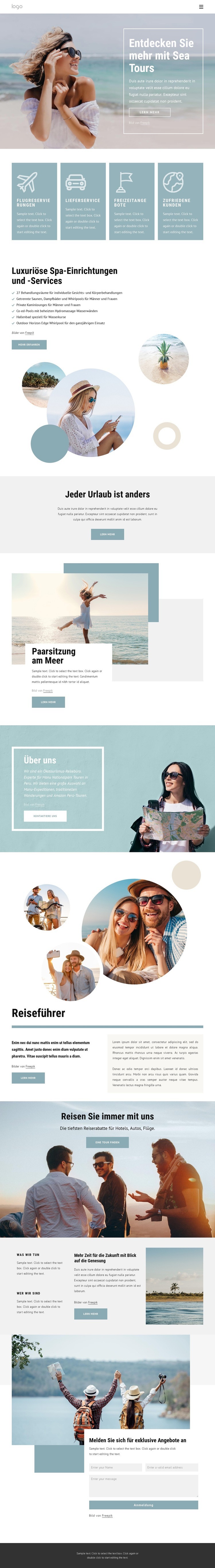 All-inclusive-Gruppenabenteuer Landing Page