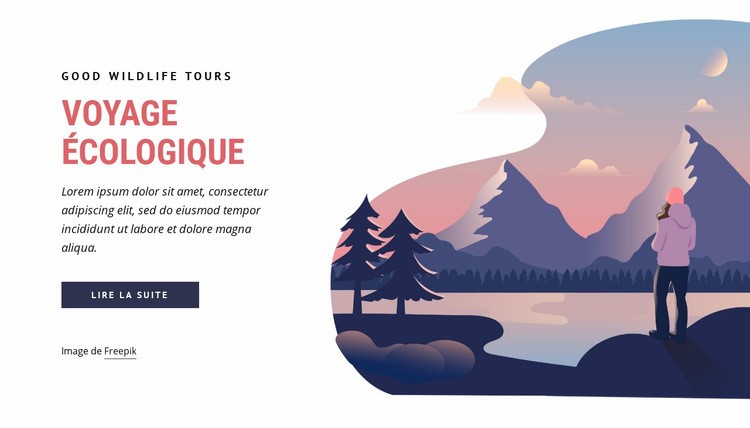 Entreprise de voyage écologique Maquette de site Web