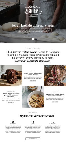 Restauracja Ze Zdrową Żywnością Szablon Jednej Strony