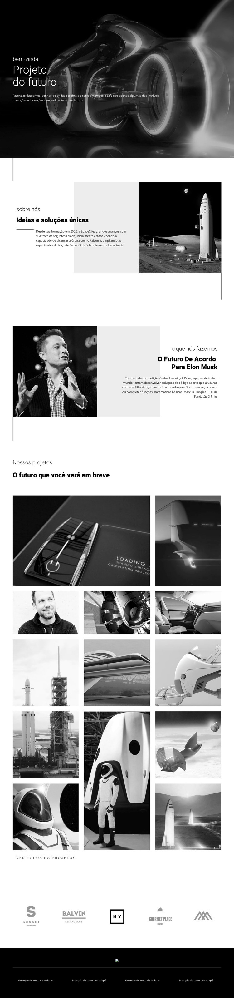 Projeto de tecnologia futura Design do site