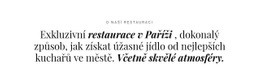 O Podnikání V Restauracích – Šablony Webových Stránek