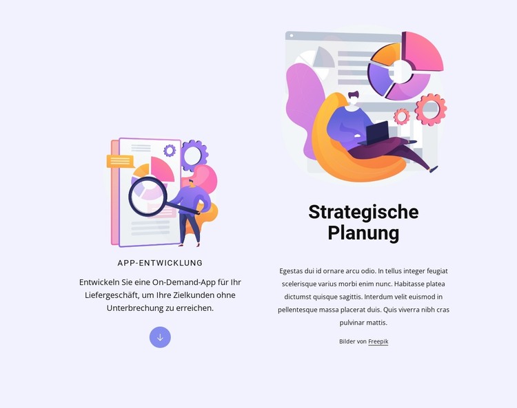 Planungsstrategie HTML-Vorlage