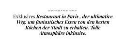 Über Das Restaurantgeschäft – Professionelle HTML5-Vorlage