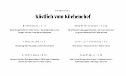 Unser Leckeres Essen - Funktionale Zielseite