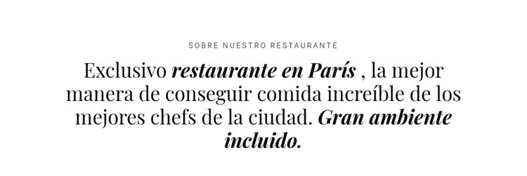 Sobre el negocio de los restaurantes Diseño de páginas web