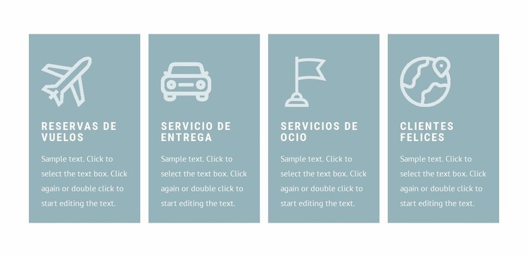 Lista de servicios Maqueta de sitio web