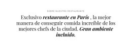 Sobre El Negocio De Los Restaurantes: Plantilla Creativa Multipropósito De Una Página