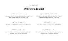 Notre Délicieuse Cuisine - Page De Destination Des Fonctionnalités