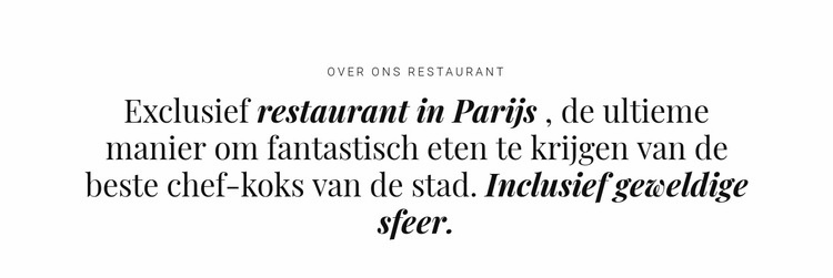 Over restaurantzaken Bestemmingspagina