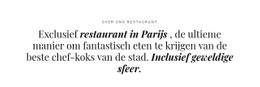 HTML5 Responsief Voor Over Restaurantzaken