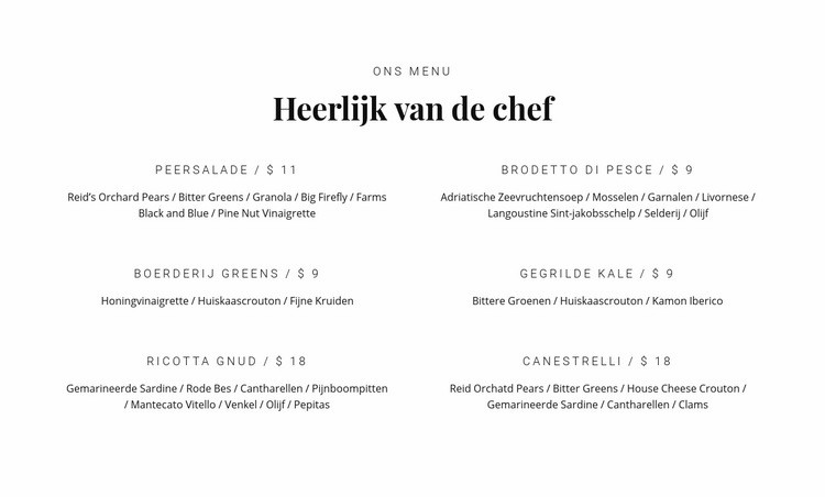 Ons heerlijke eten Html Website Builder