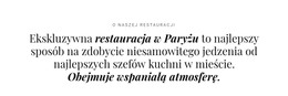 O Biznesie Restauracyjnym - Pobranie Szablonu HTML