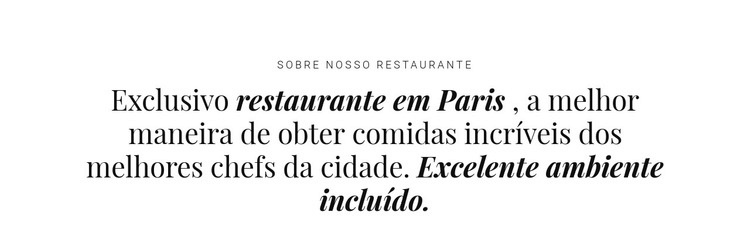 Sobre restaurantes Design do site