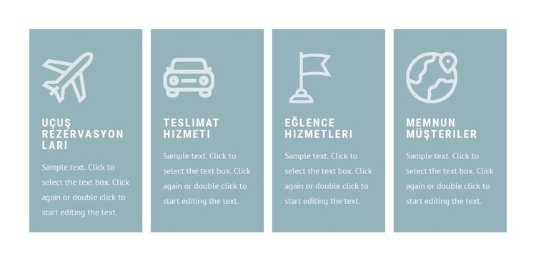 Hizmetlerin listesi Html Web Sitesi Oluşturucu