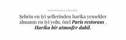 Restoran Işi Hakkında - Web Sitesi Şablonları