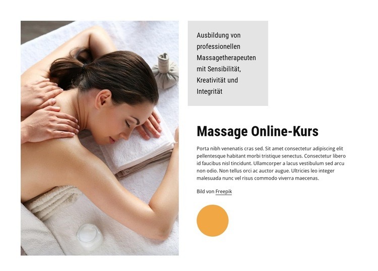 Online-Massagekurse Eine Seitenvorlage