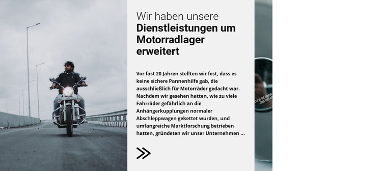 Motorrad fährt Website-Vorlage