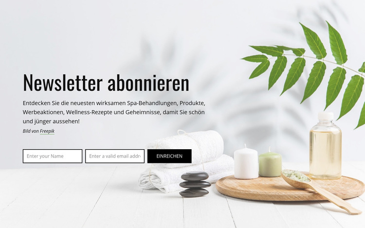 Newsletter abonnieren Website-Vorlage