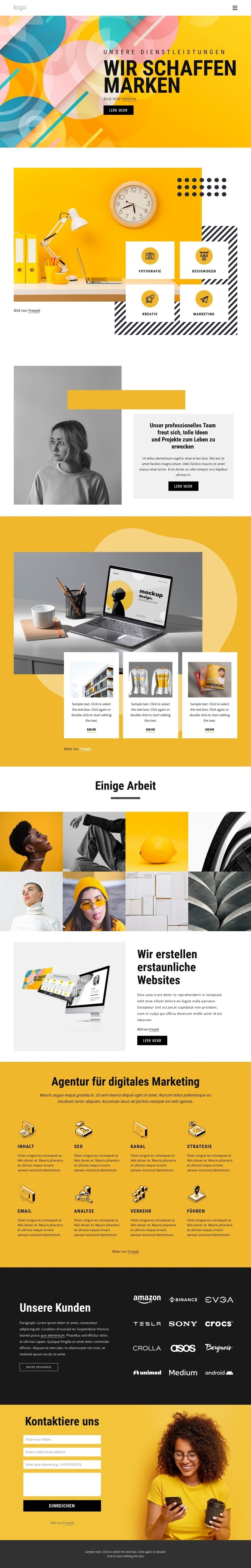 11+ Jahre Markenerfahrung Landing Page