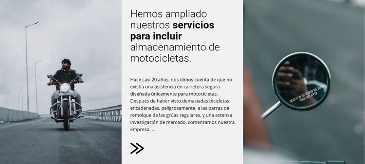 Servicios de motocicletas Maqueta de sitio web