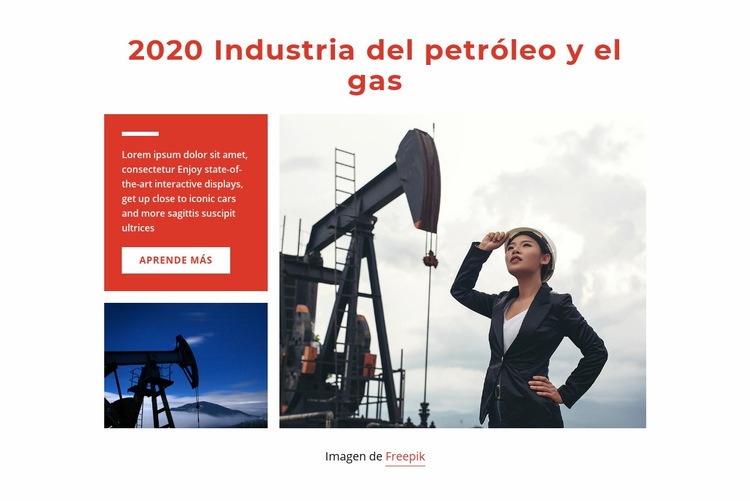 Tecnología industrial de gas Maqueta de sitio web