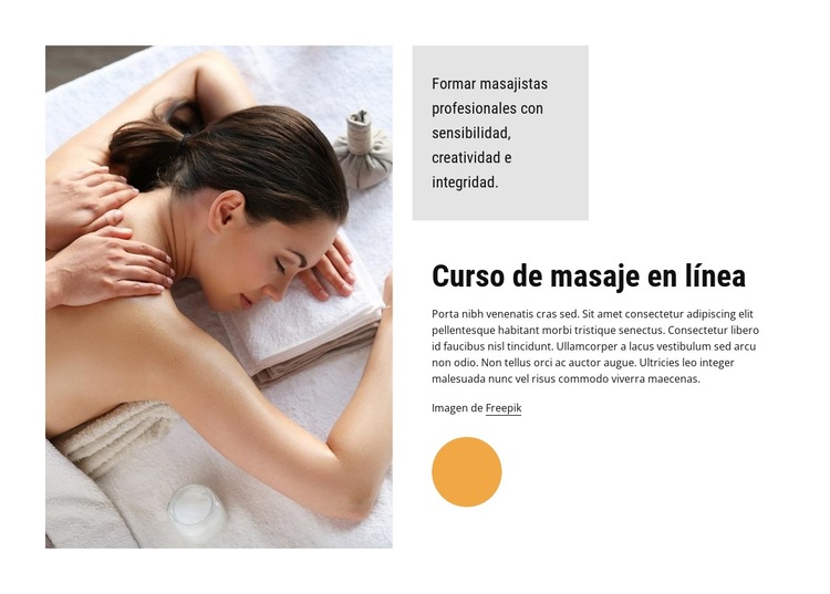 Cursos de masaje en línea Plantilla de sitio web