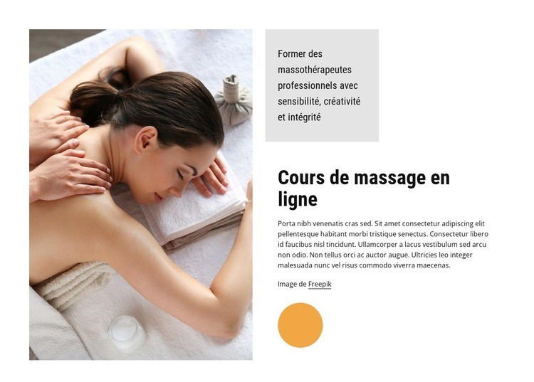 Cours de massage en ligne Conception de site Web