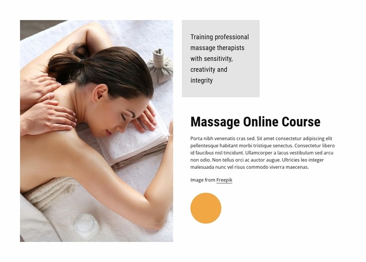Massage online courses Html Website Builder