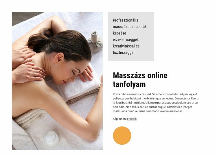 Masszázs online tanfolyamok HTML Sablon