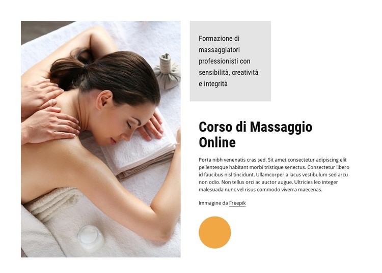Corsi di massaggio online Costruttore di siti web HTML